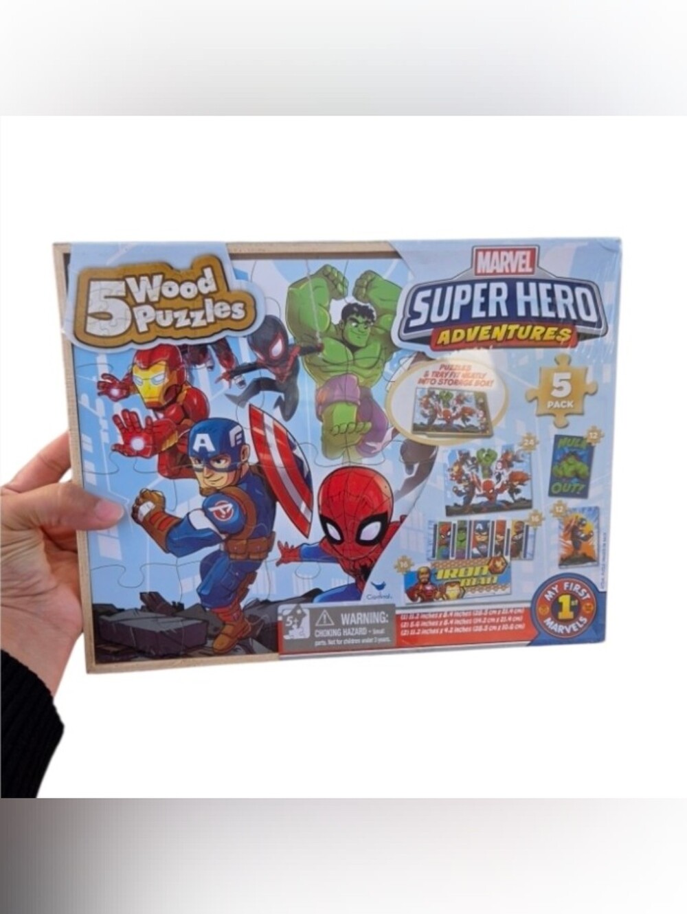 2019 Marvel Super Hero Adventures 5-Pack Wood Puzzles